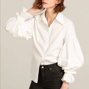 J.ing Erika White Cuffed Blouse